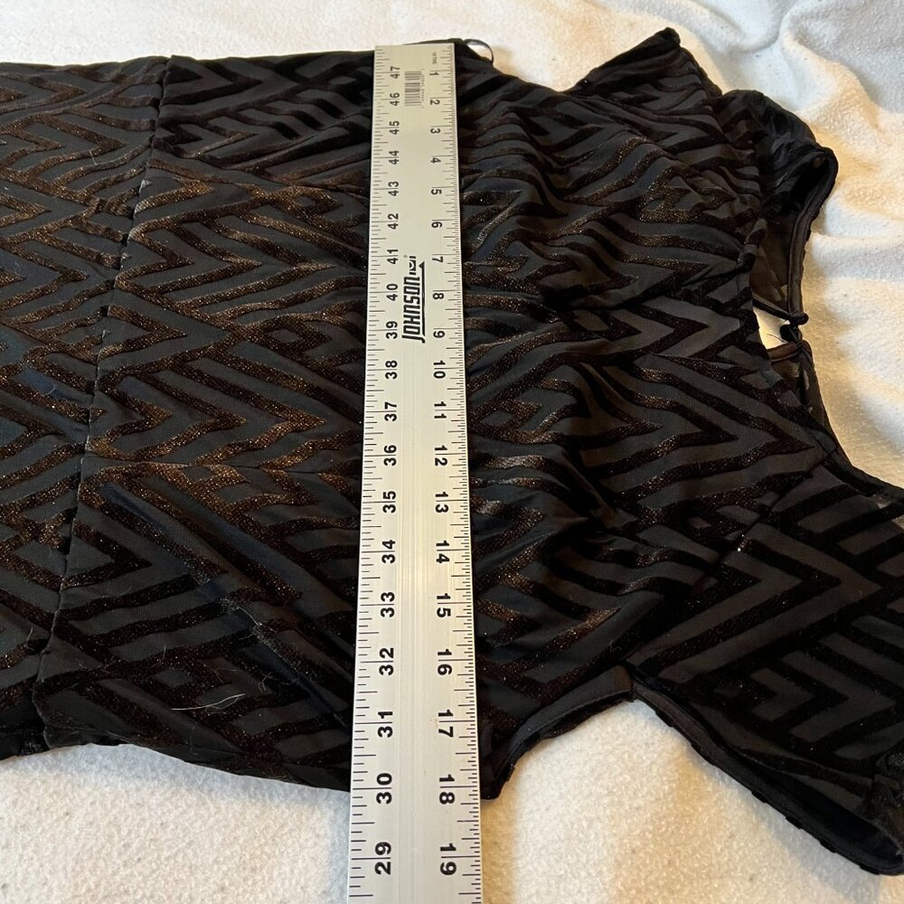 Scarlett‎ Dress Black Sparkle Velvet Chevron Overlay Holiday Event New Year 14T - Picture 5 of 10